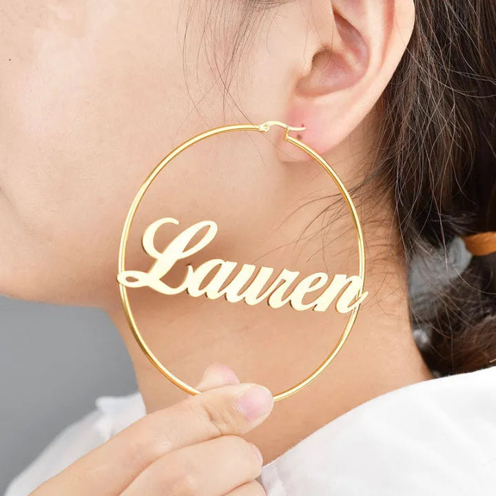 Personalized Name Earrings – Custom Gold & Silver Plated Jewelry for Girls & Women