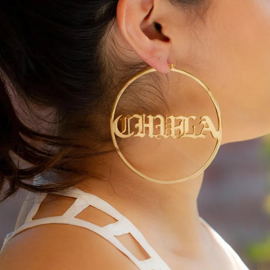 Personalized Name Earrings – Custom Gold & Silver Plated Jewelry for Girls & Women