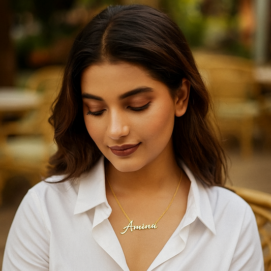 24K Gold-Plated Custom Name Necklace – Budget-Friendly Name Locket for Girls