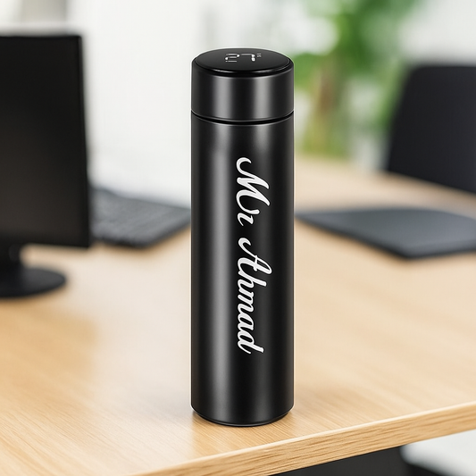 500ml Personalized Smart Steel Bottle – Hot & Cold Thermos with LED Cap