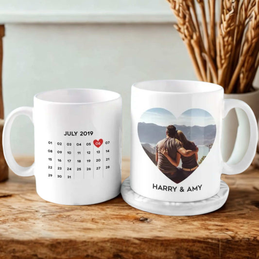 Personalized Calendar Mug – Custom Name & Date  – Gift for Any Occasion
