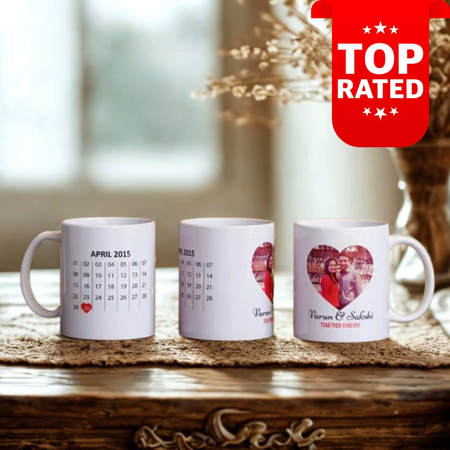 Personalized Calendar Mug – Custom Name & Date  – Gift for Any Occasion