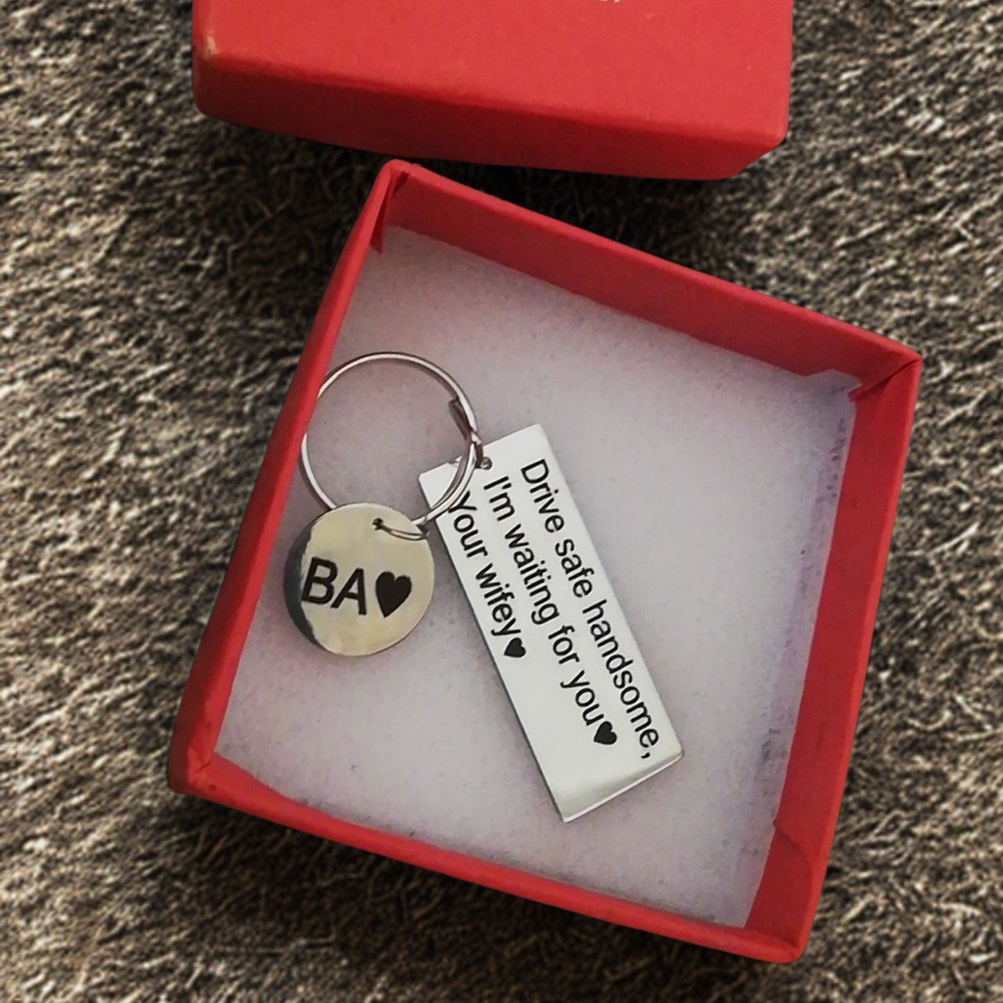 Drive Safe Personalized Keychain – Gift for Boyfriend, Girlfriend, or Family