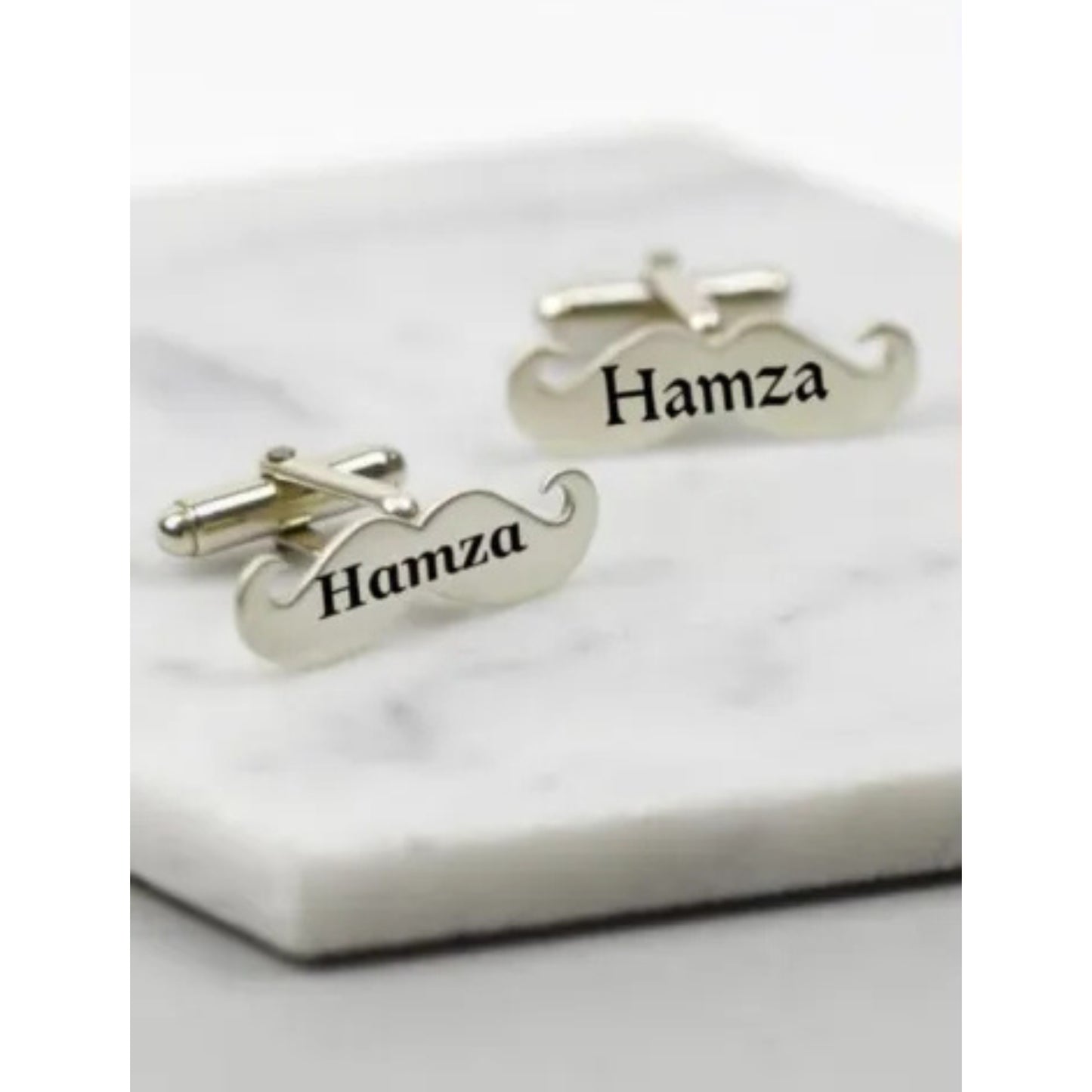Customized Mustache Cufflinks with Name – Stylish Personalized Accessory for Men