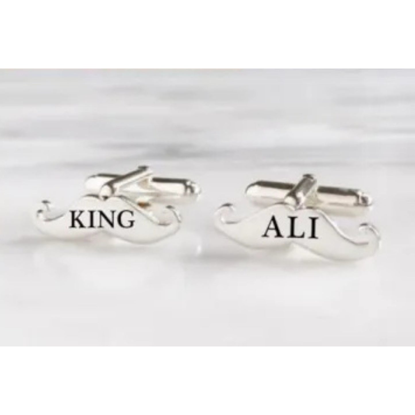Customized Mustache Cufflinks with Name – Stylish Personalized Accessory for Men