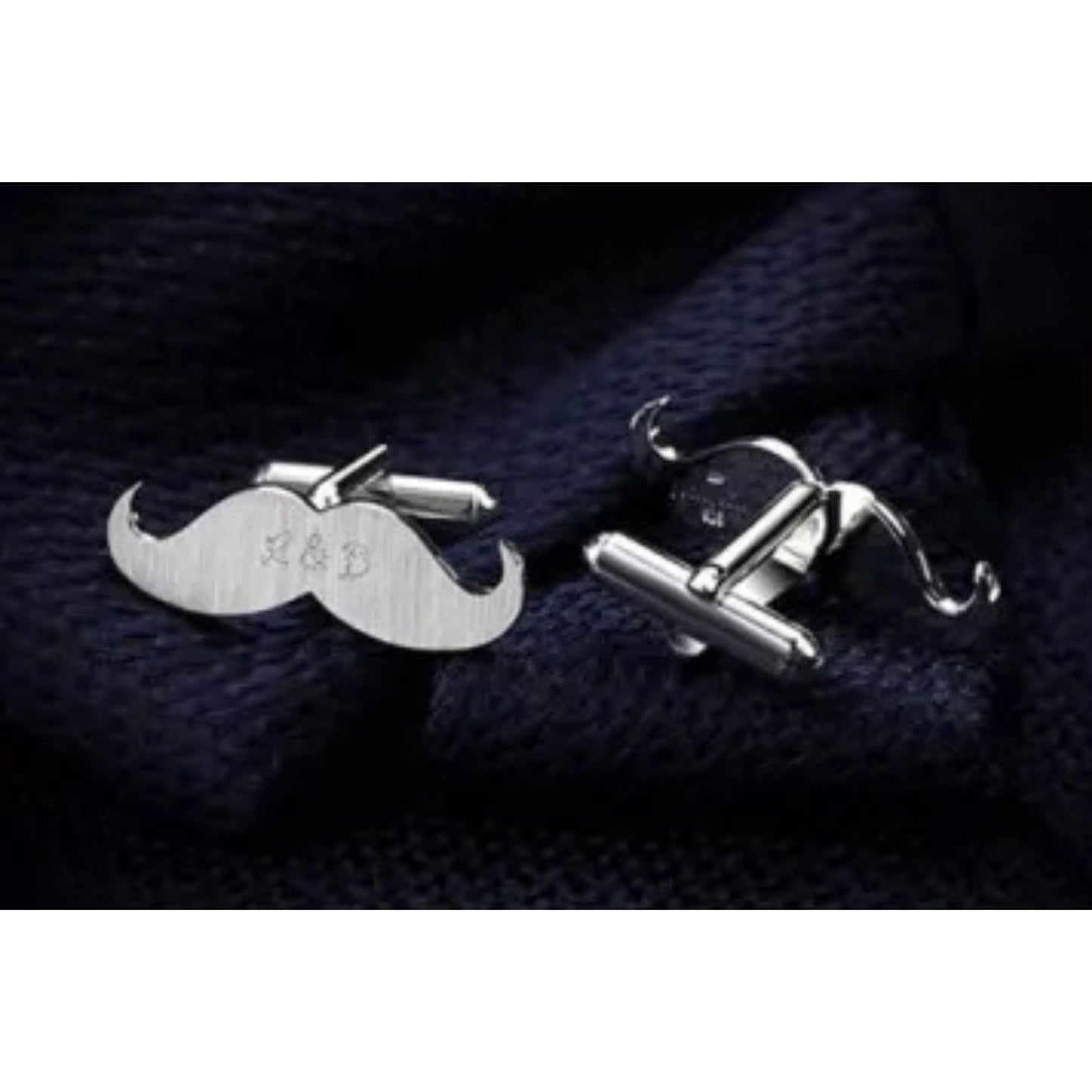 Customized Mustache Cufflinks with Name – Stylish Personalized Accessory for Men