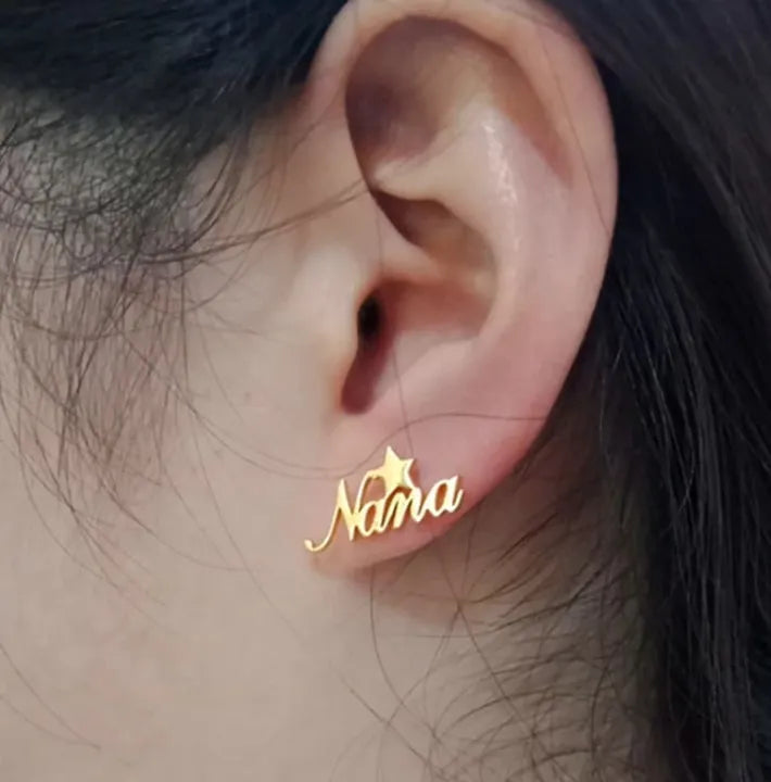 Personalized Name Earrings – Custom Gold & Silver Plated Jewelry for Girls & Women